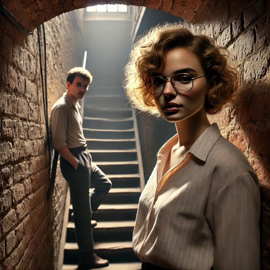 Claras Haus – Kellertreppe (03.1986) – Clara (38), Tony (28)